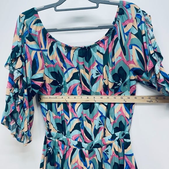 Hailey & Co Women’s Tropical Romper Multicolor  Floral Vacation Outfits Size M - Picture 5 of 8